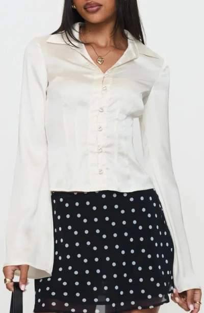 Princess Polly Miravella Satin Button-up Shirt