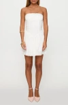 Princess Polly Mirella Lace Trim Strapless Cotton Dress In White