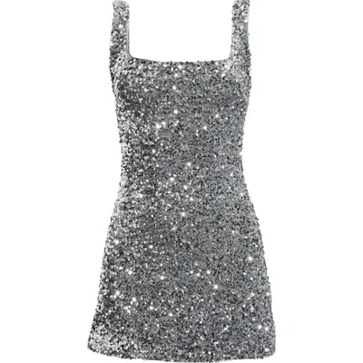 Princess Polly Miss Me Sequin Sleeveless Minidress In Gray