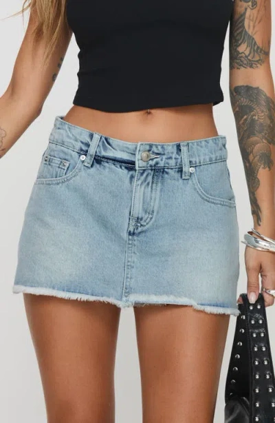 Princess Polly Mitzo Mid Rise Denim Skort In Light Wash