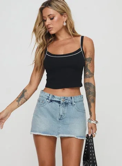 Princess Polly Mitzo Mid Rise Denim Skort In Light Wash