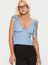 Princess Polly Miztry Top In Blue Polka