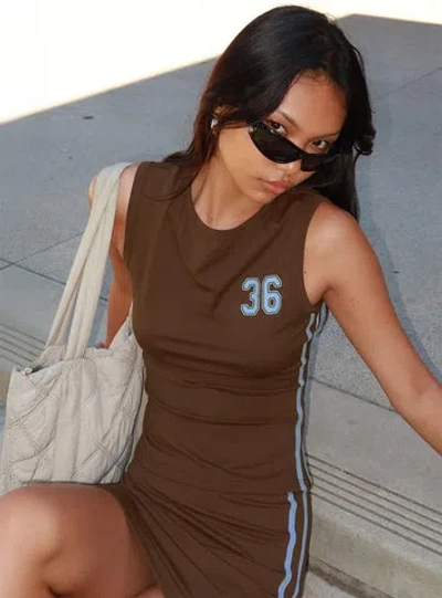 Princess Polly Momentum Graphic Tank In Brown