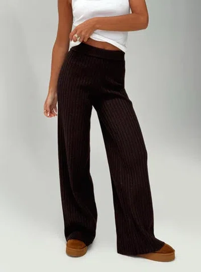 Princess Polly Montana Knit Pants In Chocolate