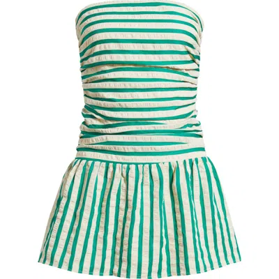 Princess Polly Montebello Multi Stripe Ruched Strapless Minidress
