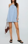 Princess Polly Moonlit Stripe Halter Minidress In Blue