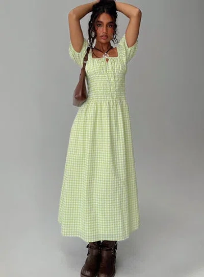 Princess Polly More Than Butterflies Maxi Dress In Green Check