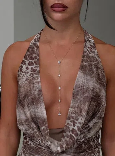 Princess Polly Morelia Diamante Y Necklace In Gold