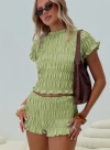 Princess Polly Most Wanted Shirred Set In Green