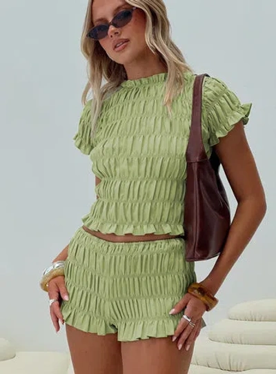 Princess Polly Most Wanted Shirred Set In Green
