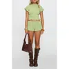 Princess Polly Most Wanted Shirred Top & Shorts Set In Green