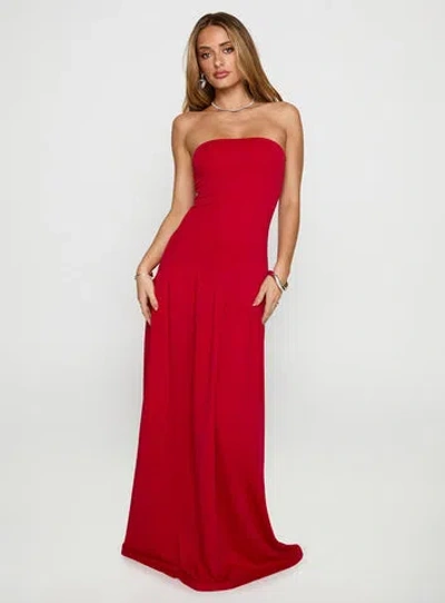 Princess Polly Move Me Strapless Maxi Dress In Red