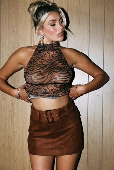 Princess Polly Movita Belted Mini Skirt In Brown
