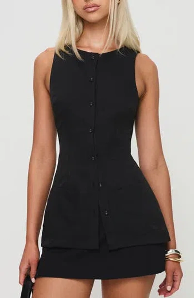 Princess Polly Mystick Button-up Vest In Black