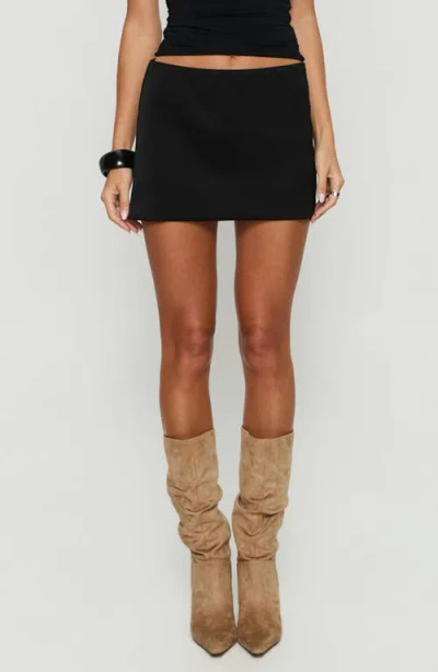 Princess Polly Nadya Satin Miniskirt In Black