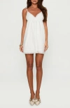 Princess Polly Nanette Tiered Cotton Minidress In White