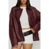 Princess Polly Napolean Faux Leather Jacket In Brown