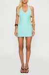 Princess Polly Natali Sequin Knit Halter Minidress In Blue