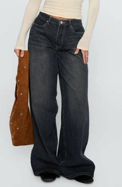 Princess Polly Naylor Baggy Wide Leg Jeans In Gray