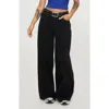 Princess Polly Naylor Mid Rise Wide Leg Jeans In Black