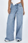 Princess Polly Mongo Baggy Jeans Light Wash In Blue