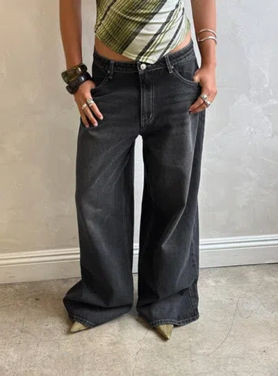 Princess Polly Naylor Wide Leg Jeans In Black
