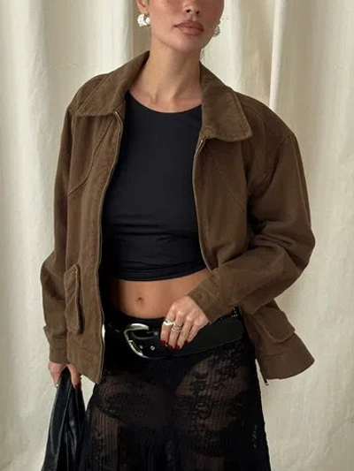 Princess Polly Nelsie Collared Oversized Jacket In Green