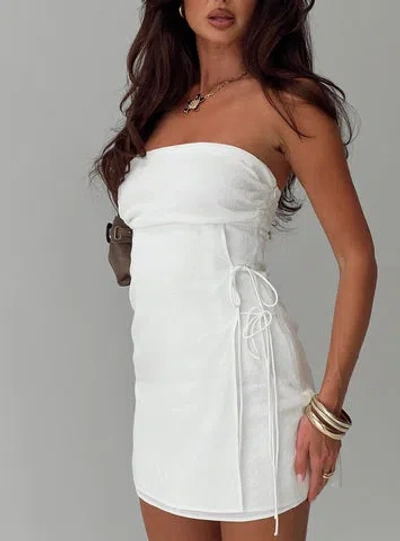 Princess Polly New Beginnings Strapless Mini Dress In White