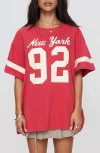 Princess Polly New York Oversize Cotton Graphic T-shirt In Red