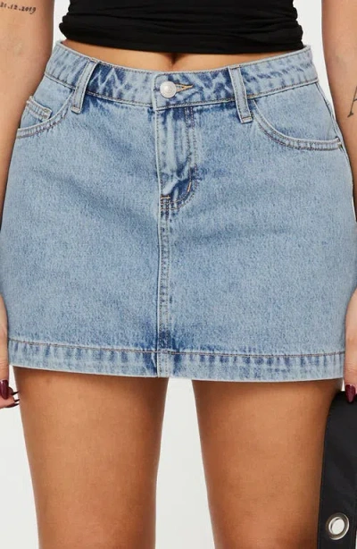 Princess Polly Nickei Denim Miniskirt In Blue