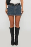 Princess Polly Nickei Nonstretch Denim Miniskirt In Blue