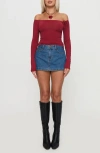 Princess Polly Nicolina Low Rise Denim Miniskirt