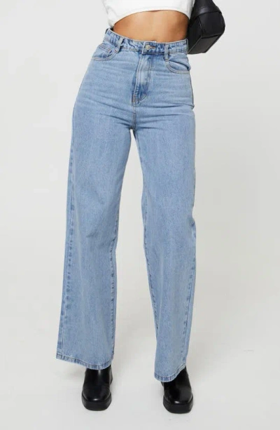 Princess Polly Nicolo High Waist Straight Leg Jeans In Blue