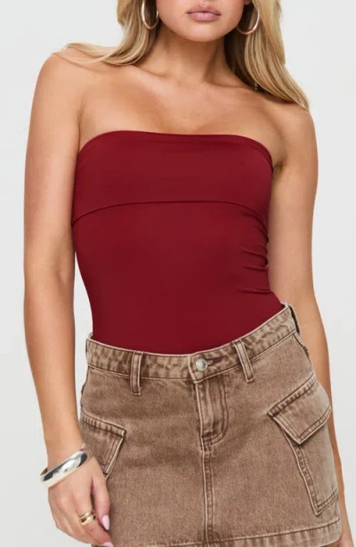 Princess Polly Niner Strapless Bodysuit In Red