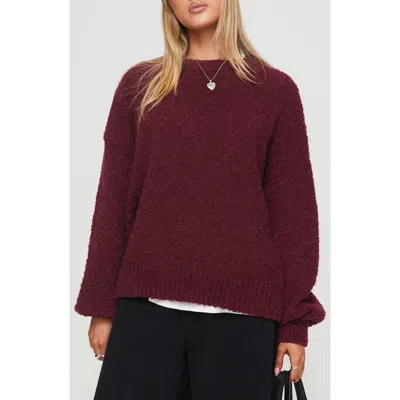 Princess Polly Niomie Oversize Crewneck Sweater In Red