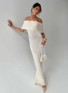 Princess Polly Nixen Strapless Knit Maxi Dress Cream In Cream