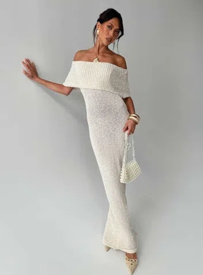 Princess Polly Nixen Strapless Knit Maxi Dress Cream