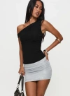 Princess Polly Brinkman Denim Miniskirt In Silver