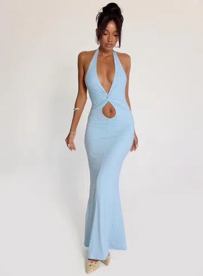 Princess Polly No Hard Feelings Twist Maxi Dress In Blue