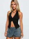 Princess Polly No Hard Feelings Twist Top In Black