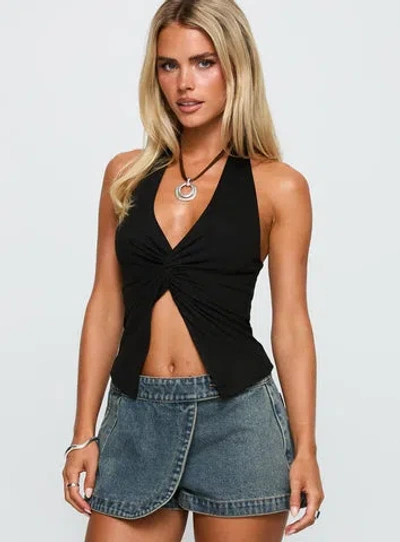 Princess Polly No Hard Feelings Twist Top In Black