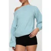 Princess Polly Noble Off The Shoulder Sweater In Blue