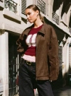 Princess Polly Nome Faux Suede Jacket In Brown