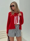 Princess Polly Norine Tie Up Knit Sweater In Red