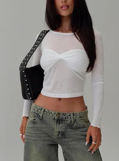 Princess Polly November Long Sleeve Top In White