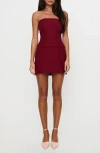 Princess Polly Nutmeg Strapless Minidress In Red