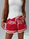 Princess Polly Ny Trackstar Mesh Drawstring Shorts In Red