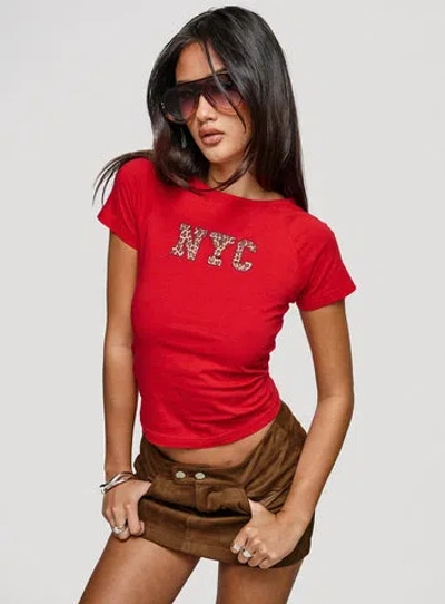 Princess Polly Nyc Leopard Graphic Top
