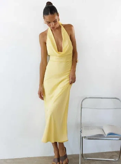Princess Polly Ocean Boulevard Plunge Maxi Dress In Yellow