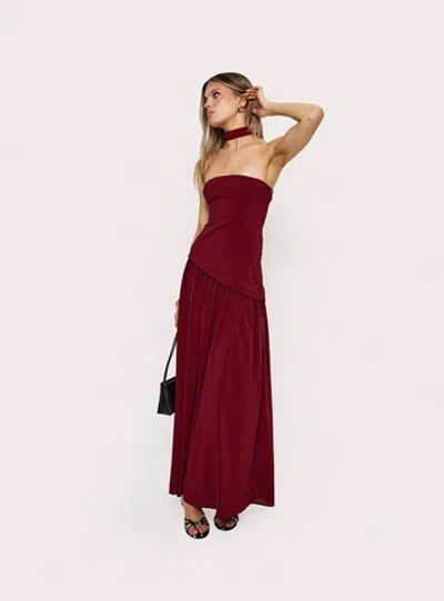 Princess Polly Odela Strapless Drop Waist Maxi Dress In Red